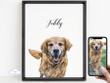 Custom Pet Portrait for Dog & Cat Gift Poster, Canvas