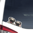 Custom Two Pugs Car Window Laptop Bottle Sticker Decal
