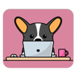 Tricolor Corgi Mouse Pad / Tricolor Corgi Lover Gift Deskpad / Funny Laptop Accessories