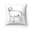 Custom Pet Portrait Drawing Outline Square Pillow Case, Dog Dad Gift