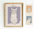 Custom Pet Outline Art, Cat Outline Gift Poster Canvas