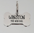 Custom Pet Name Dog/Cat ID Collar, The Nob Dog design Dog Tag Bone