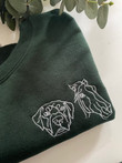 Christmas Custom Embroidered Face Outline Pet Dog Cat Shirt