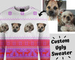 Christmas Red, Purple & White Customized Ugly Sweater Dog Cat Ugly Sweater