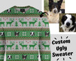 Christmas Green, White & Red Customized Ugly Sweater Dog Cat Ugly Sweater