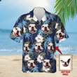 Custom Blue Palm Tree Pattern Short-Sleeve Hawaiian Shirt
