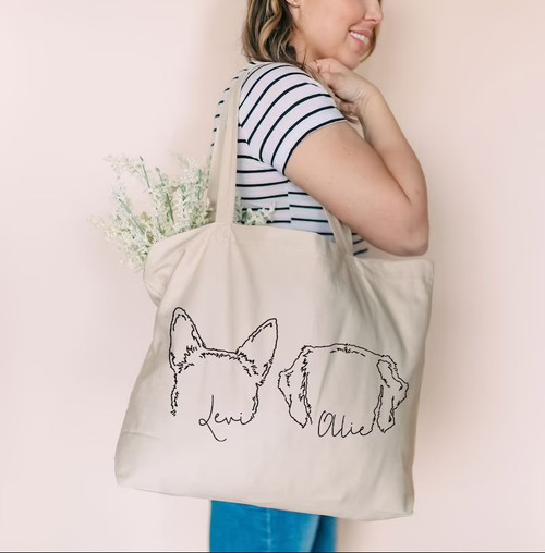 Custom Pet Outline Tote Bag
