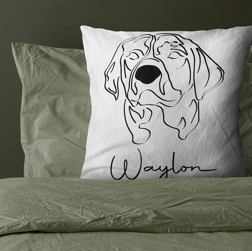Pet Portrait Outline Pillow Dog Dad Gift