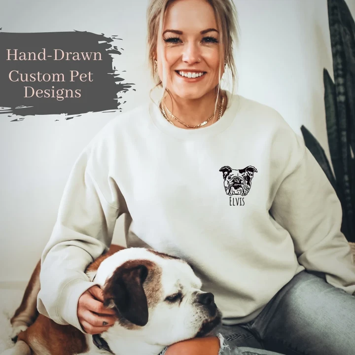 Custom Pet Portrait Drawing Shirt