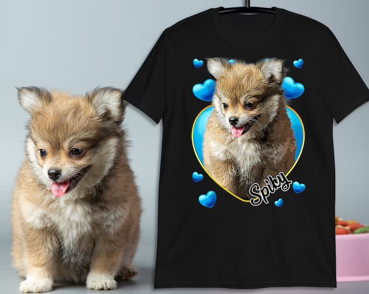 Custom Pet Photo Heart Design Dog & Cat TShirt