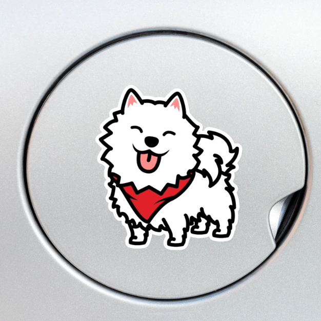 Samoyed Dog Smiling Car Window Laptop Bottle Sticker Decal