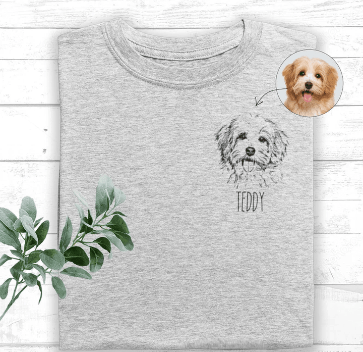 Custom Pet Portrait Shirt, Dog Mom Shirt Dog Face Shirt