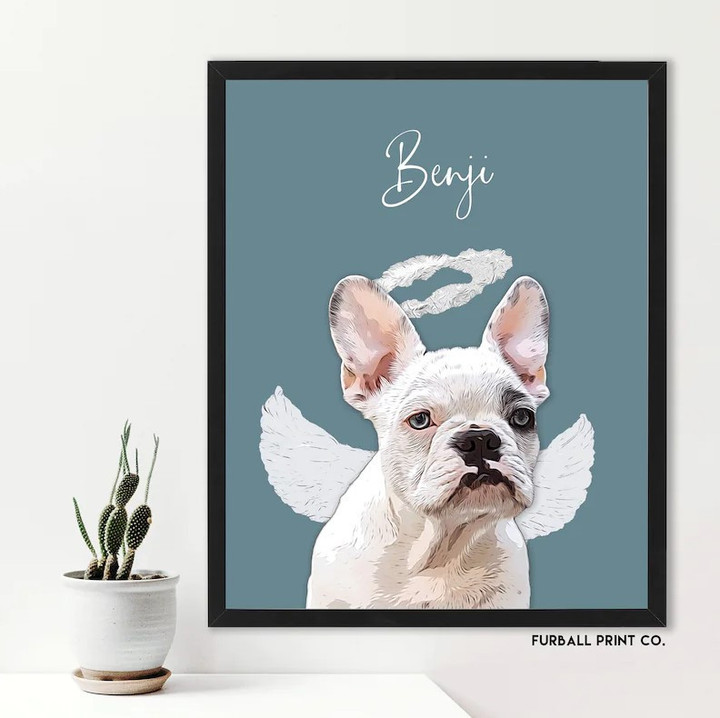 Personalized Memorial Pet Portrait Canvas Poster prints