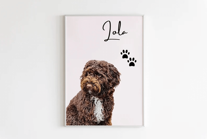 Custom Pet Portrait from Photo Poster, Canvas