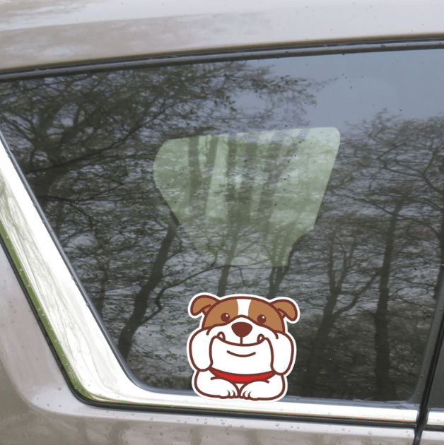 English Bulldog Smiling Car Window Laptop Bottle Sticker Decal