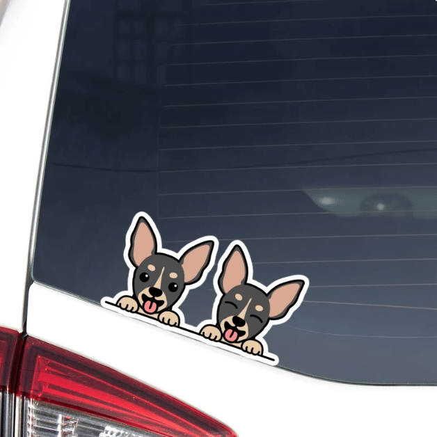 Custom Two Black Chihuahua Car Window Laptop Bottle Sticker Decal