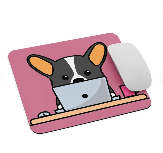 Tricolor Corgi Mouse Pad / Tricolor Corgi Lover Gift Deskpad / Funny Laptop Accessories