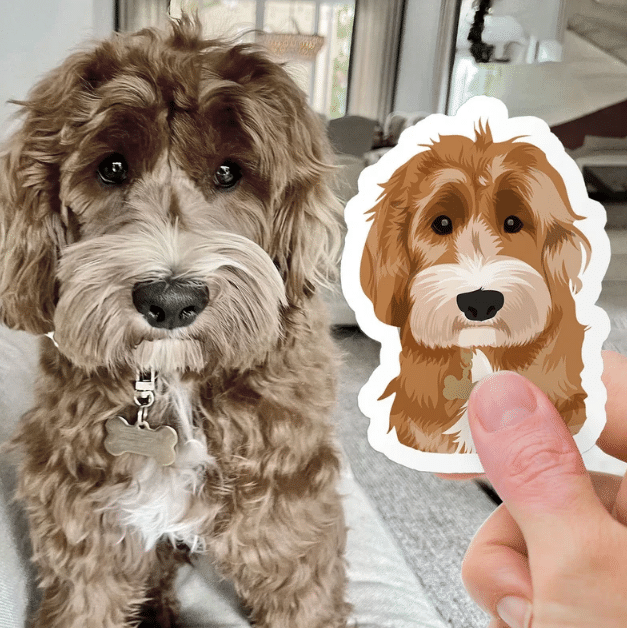 Dog Stickers - Hand Drawn Car Window Laptop Bottle Sticker Decal