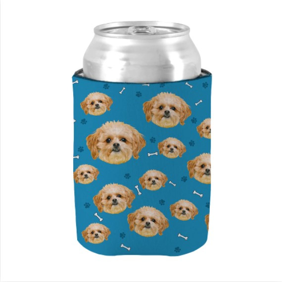 Custom Pet Face Can Cooler, Gift For Dad
