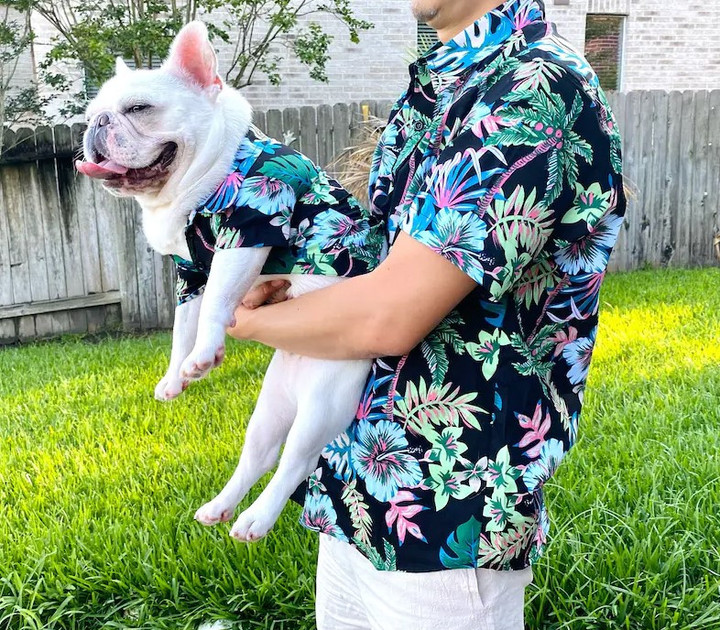 Matching Pet Owner Set Big Medium Small Dog Cat BBQ Pool Party Shirt