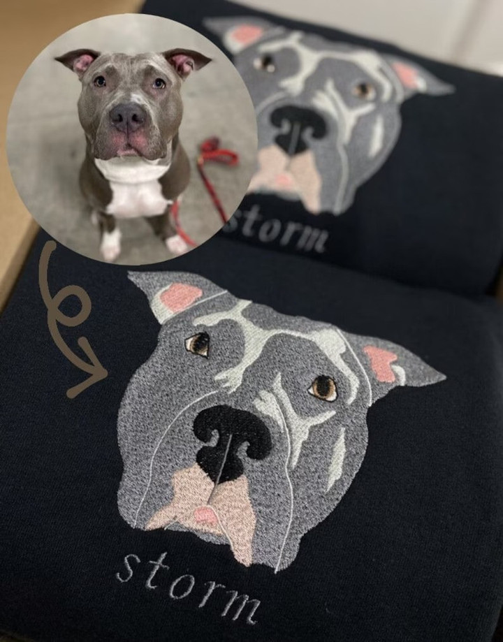 Custom Pet From Your Photo Embroidery Sweatshirt