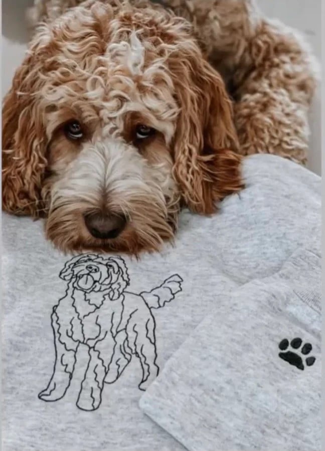 Custom Embroidered Pet Outline Sweatshirt