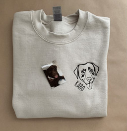 Custom Pet Dog Cat Embroidered Portrait Shirt