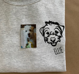 Custom Pet Dog Cat Embroidered Portrait Shirt