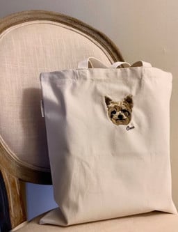 Custom Embroidered Tote Bag With Your Own Pet Dog Cat
