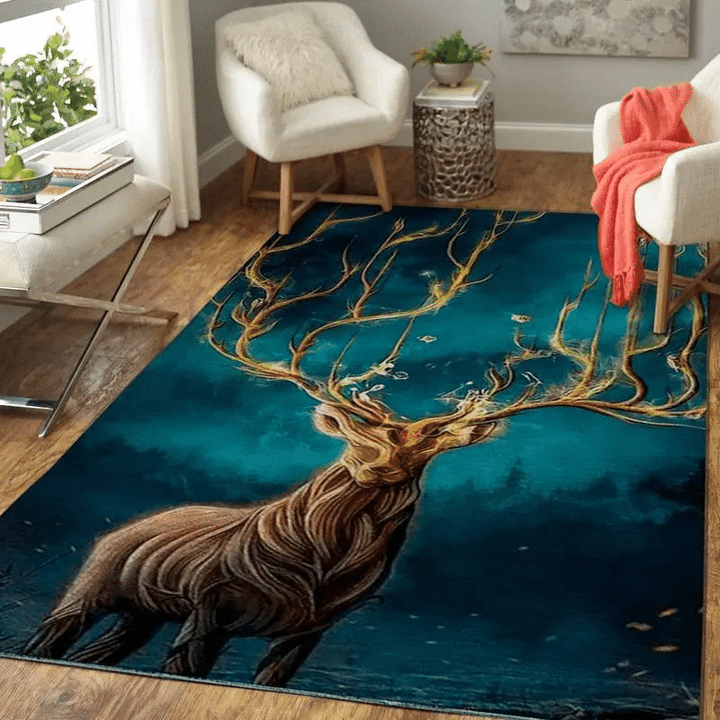Art Of Deer Area Rug Animal Print Floor Decor 1910164