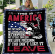 Veteran Blanket, Gift For Veteran, This Is America If You Don't Like It Leave Eagle Sherpa Blanket - ATMTEE