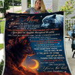 Personalized Mother Blanket, Mother's Day Gift Ideas, To My Mom You Gave Me Love Wolf And Moon Sherpa Blanket - ATMTEE