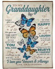 To My Granddaughter I Didn't Give You The Gift Of Life, Life Gave Me The Gift Of You Butterfly Fleece Blanket - ATMTEE