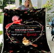 Valentine's Day Gift For Wife, For Husband Cardinal Bird I'm Right Here Inside Your Heart Fleece Blanket - ATMTEE