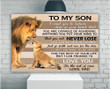Personalized To My Son Canvas, Christmas Gifts For Son From Dad Canvas, To My Son I Love You For The Rest Of Mine Lion Canvas - ATMTEE