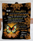 To My Daughter Blanket, Butterfly Blanket, Daughter Blanket From Dad, Birthday Gifts For Daughter Fleece Blanket - ATMTEE