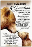 To Amazing Grandson Never Forget That I Love You, This Old Bear Will Always Have Your Back Bear Canvas - ATMTEE