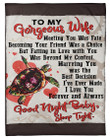 To My Gorgeous Wife Meeting You Was Fate Becoming Your Friend Was A Choice Turtle Fleece Blanket - ATMTEE