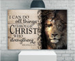 I Can Do All Things Wall Decor, Lion Jesus Wall Art, Lion Of Judah Poster, Jesus Easter Decor, Jesus Christ Print - ATMTEE