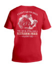 I Can't Go To Hell The Devil Still Has A Restraining Order Against Me V-Neck T-Shirt - ATMTEE