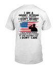 Veteran Shirt, I Am A Grumpy Old Veteran I Served I Sacrificed American Flag T-Shirt