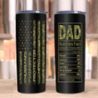 Husband Daddy Protector Hero Tumbler, Dad Nutrition Fact Camo Pattern Stainless Steel Tumbler