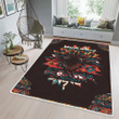 Colorful Native Sunflower Black Background Over Printed Area Rug Home Decor