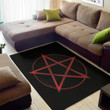 Cool Red Pentagram Symbol Pattern Background Print Area Rug