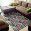 Vintage Watercolor Feather Pattern Area Rug Home Decor
