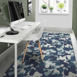 Beige And Navy Camouflage Printed Area Rug Home Decor
