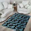 Lovely Watercolor Seahorse Pattern Background Print Area Rug