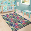 Vintage Watercolor Feather Pattern Area Rug Home Decor