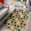 Colorful Watercolor Monster Pattern Background Print Area Rug