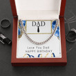 Birthday Necklace For Dad Happy Birthday To My Dad Cuban Link Chain Gift for Dad Gift from Son or Daughter Fathers Day Box - Necklace with Message Card and Gift Box - 1